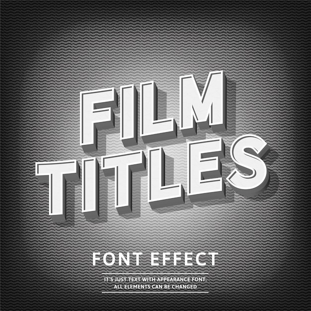 3d Film Titles vintage style text effect