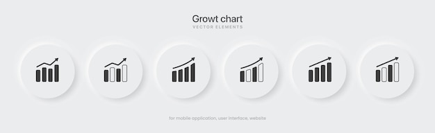 3d financial analysis stats icons. business growth chart progress bar diagram success arrow button