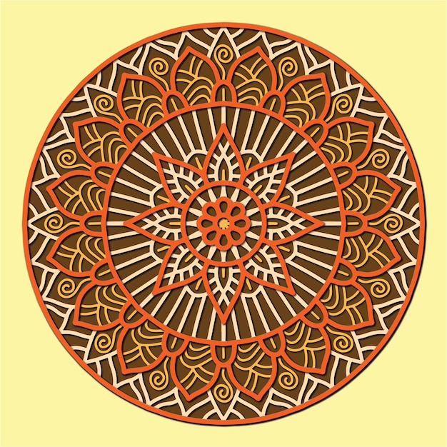 3d Flower Mandala pattern. Lace 3D mandala