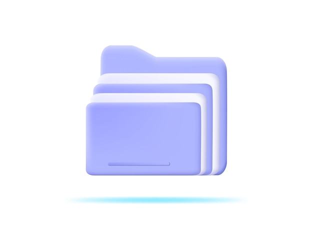 3d folder for management file 3d document cartoon style minimal folder with files icon