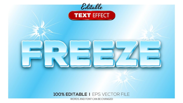 3D freeze text effect Editable text effect