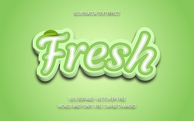 3d fresh text effect editable