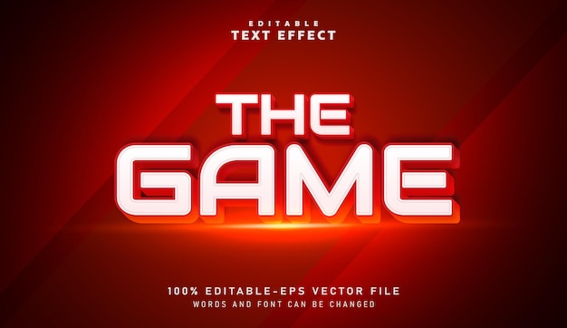 3D The Game text effect - Editable text effect