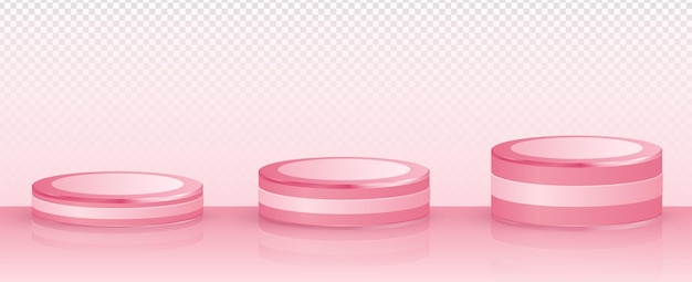 3d geometric pink podium for product placement and editable color Free Vector