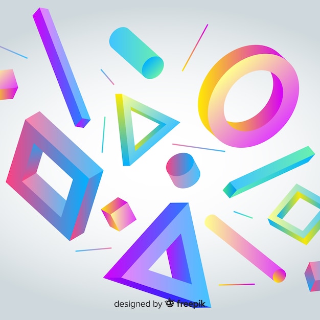 3d geometric shapes background