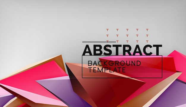 3d geometric triangular shapes abstract background color triangles composition on grey backdrop business or hitech conceptual wallpaper