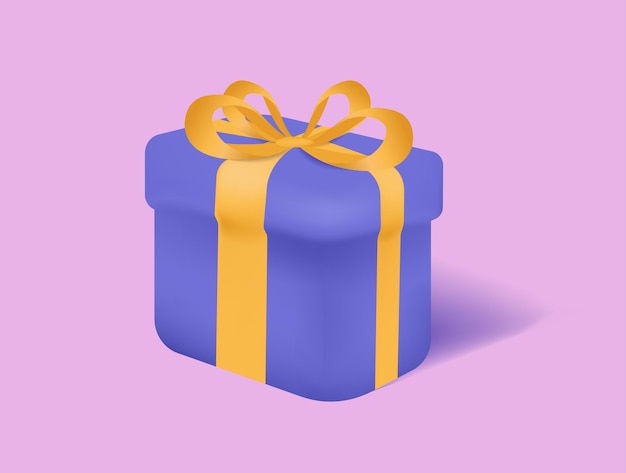 3d gift vector illustration. new year gift