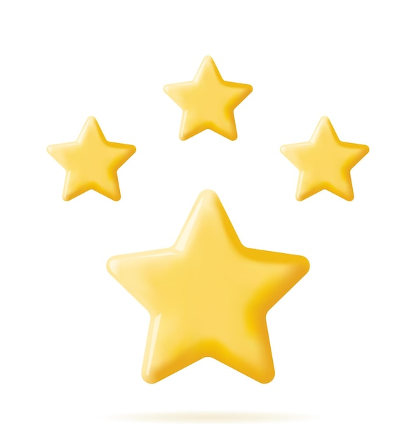 3D Glossy Yellow Star Isolated