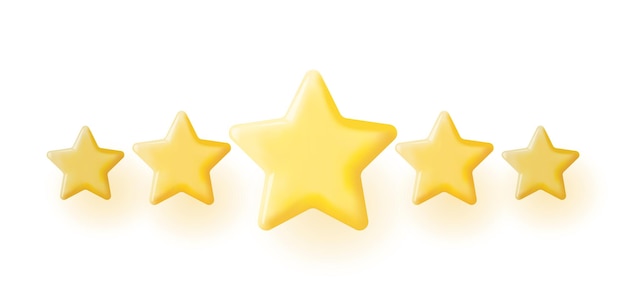 3D Glossy Yellow Star Isolated