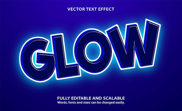 3D Glow vector text effect