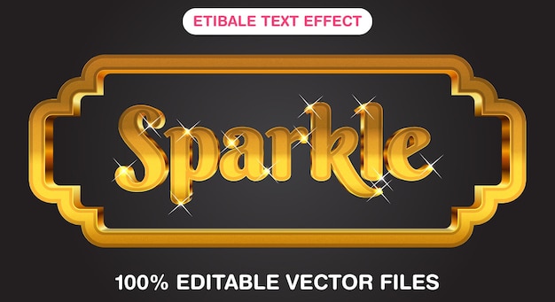 3d glowing sparkle editable text effect