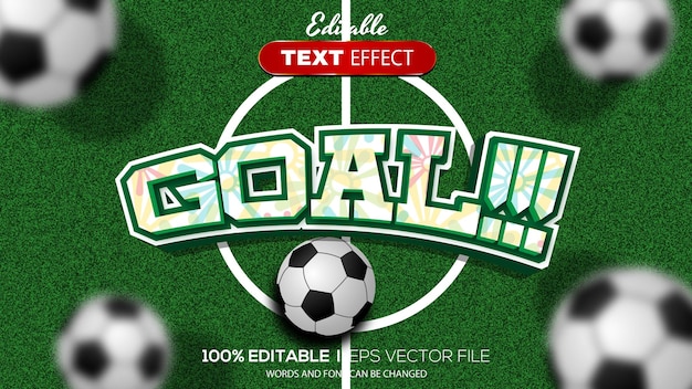 3D goal text effect Editable text effect