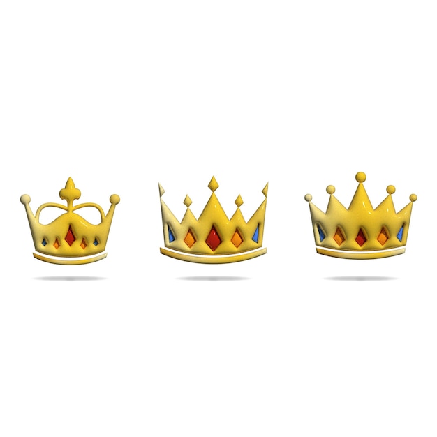 3D gold crown set collection