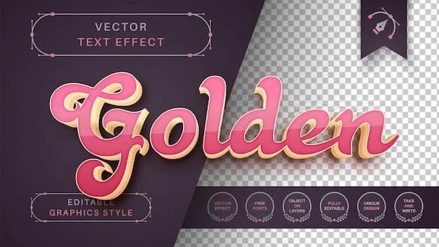 3D Gold edit text effect editable font style