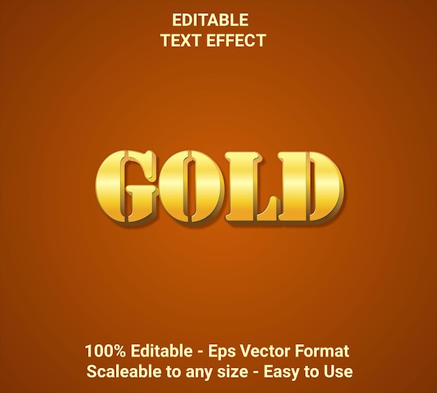 3d gold text effect editable text effect