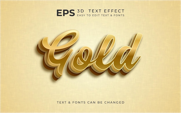 3D GOLD TEXT EFFECT