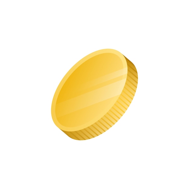 3D Golden Coin Isolated Graphic Money on White Background