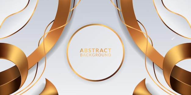 3d golden element and white background for abstract background concept for luxury elegant deluxe