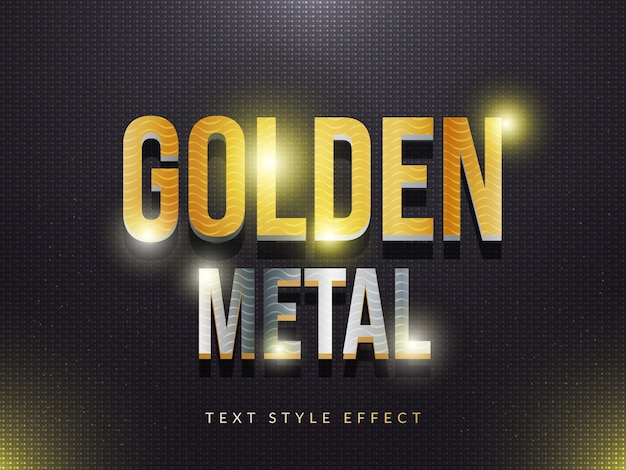 3D Golden Metal Text Style Effect