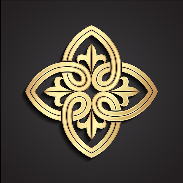 3d golden ornamental symbol