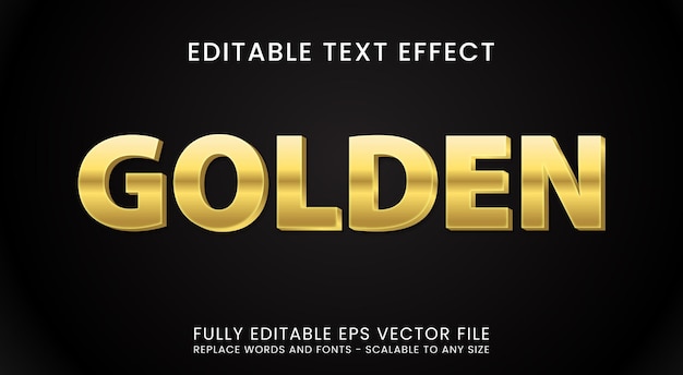 3D Golden Text Effect Gold Effect Editable Text