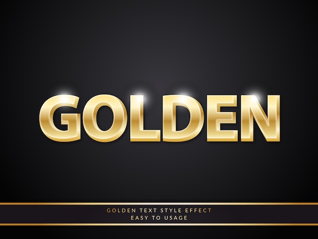 3d Golden Text Style Effect with Glossy Gradient