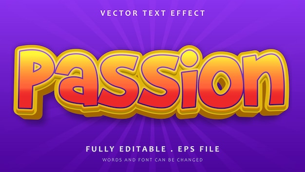 3d Gradient Modern Word Passion Editable Text Effect Design Template