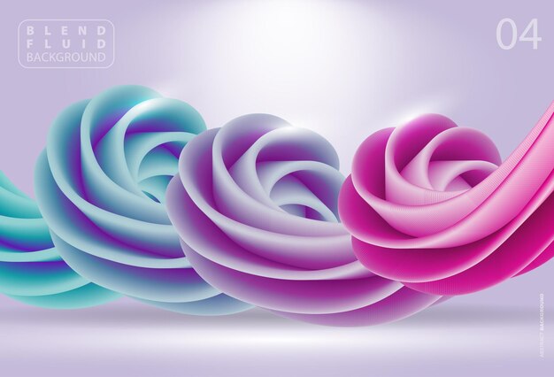 3D gradient trendy wallpaper design, colorful blend fluid shapes isolated on gradient background