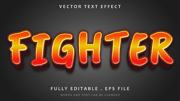 3d Gradient Word Fighter Editable Text Effect Design