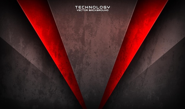 3D gray rough grunge technology abstract background overlap layer with hot red decoration