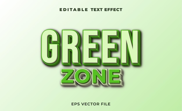 3D green zone text effect template