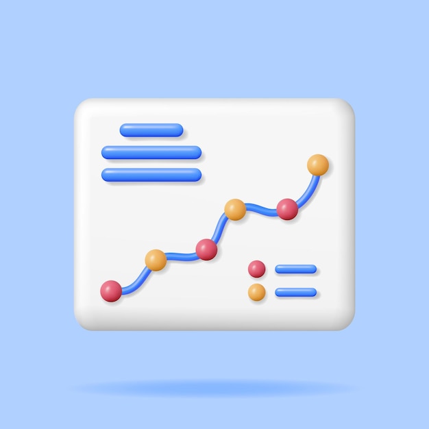 3D Growth Stock Diagram with Arrow