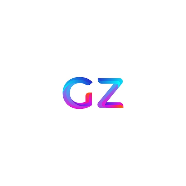 Vector 3d gz zg letter logo