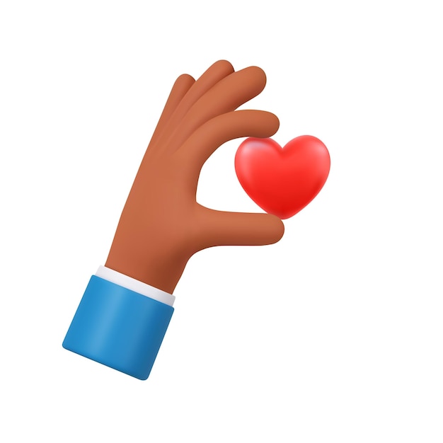 Vector 3d hand holding heart