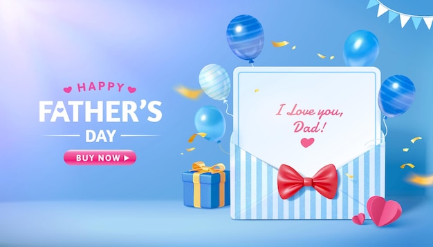 3d happy Father's Day sale banner