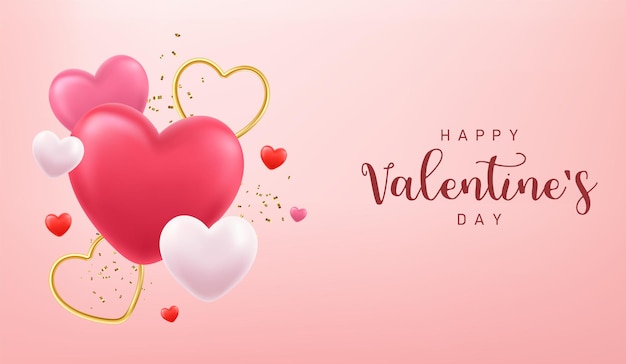 3d Happy Valentines Day banner