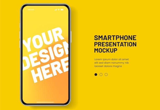 Vector 3d high quality smartphone mockup with different angles and isolated background for show mobile app