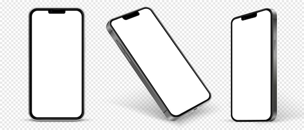 3d high quality smartphone mockup with different angles and isolated background for show mobile app