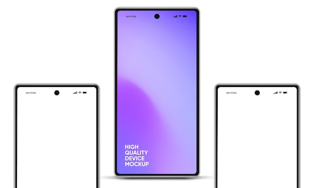 3d high quality smartphone mockup with different angles and isolated background for show mobile app