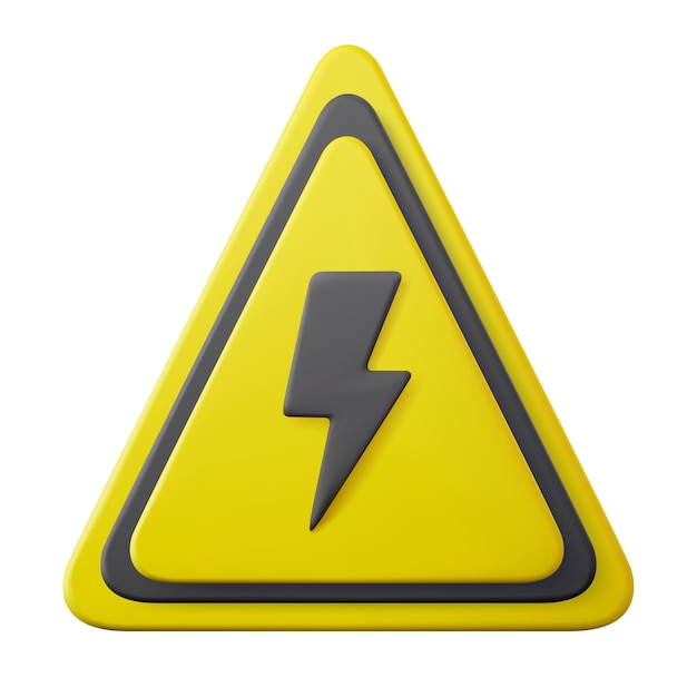 3d High voltage icon danger