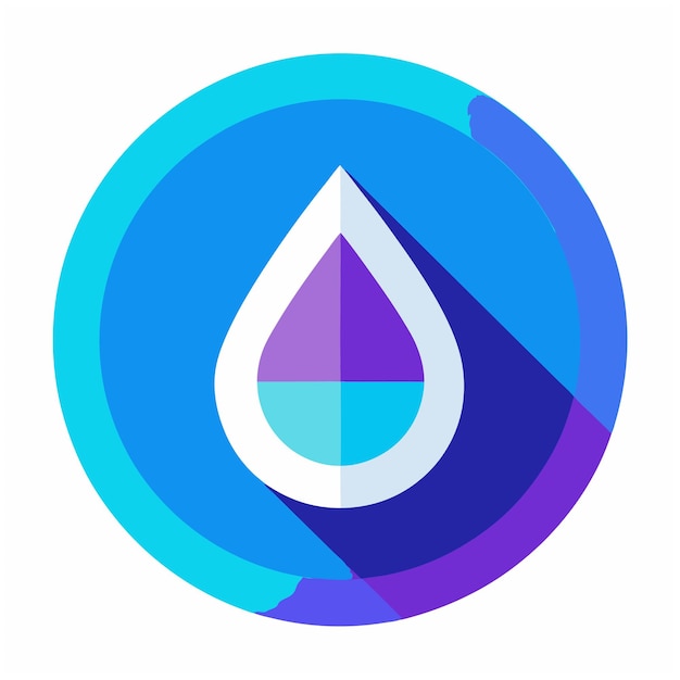 3D Holographic Water Drop Icons on different color backgrounds