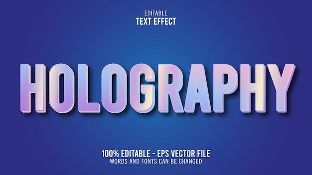 3D Holography Text Effect Style