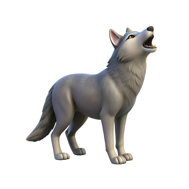 Vector 3d howling wolf