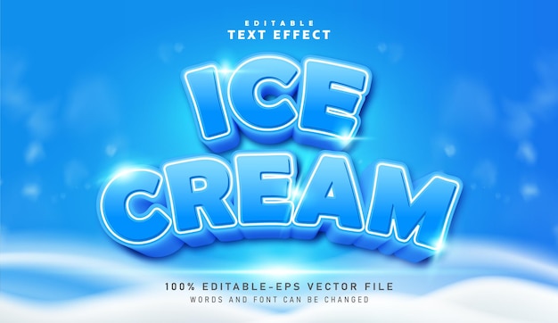 3D Ice Cream text effect  Editable text effect