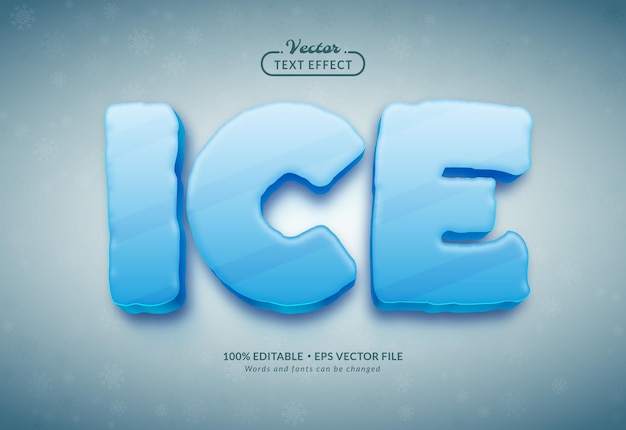 3D Ice Editable Text Effect