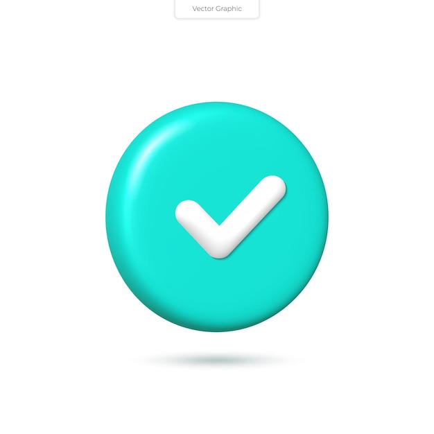 3D icon of a completed task vector illustration