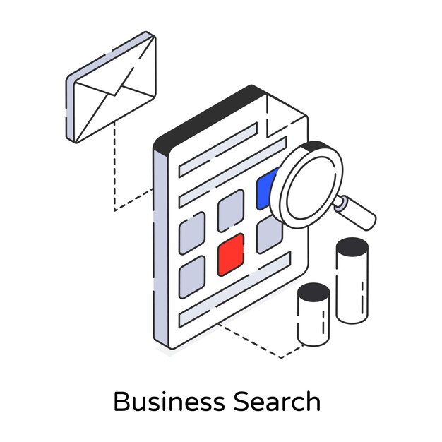 A 3d icon design of business search