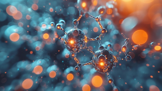 3d illusrtation of graphene molecules Nanotechnology background illustration