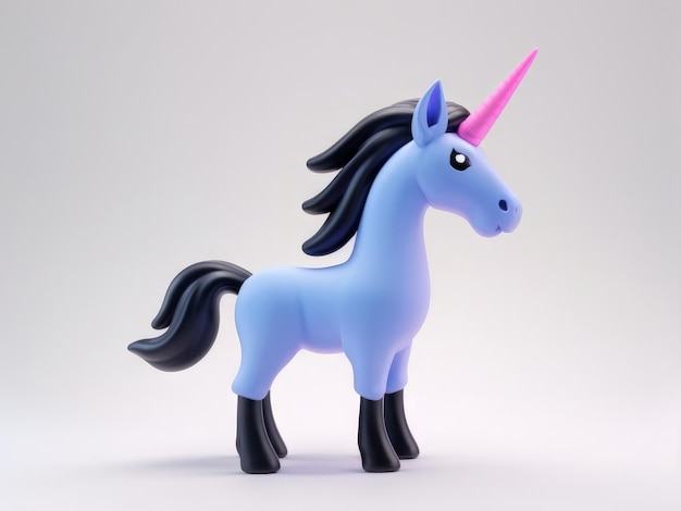 Vector 3d illustration of a blue horse toy