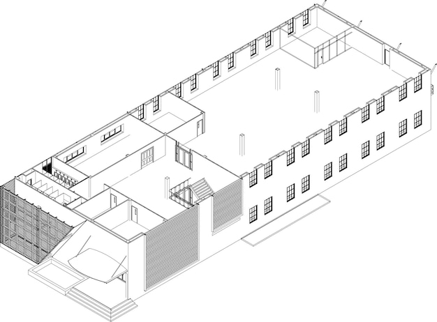 3D illustration of building project